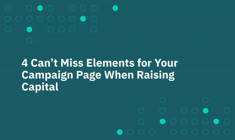 4 Can't Miss Elements When Raising Capital Online